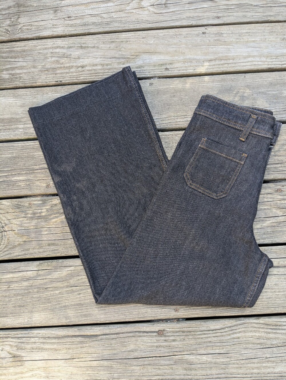 Women's Black Wide-Leg Zara Jeans Pockets Size 6